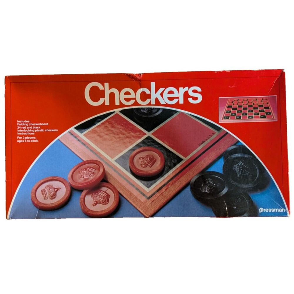 Pressman 2012 Checker Set Vintage Complete extra Backgammon board